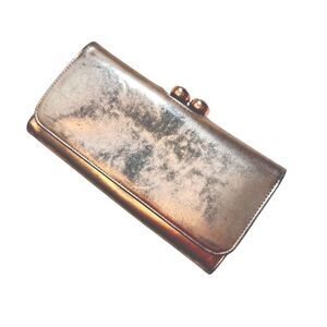 Ted Baker Rose Gold Leather Wallet Crystal Bobble Matinee Boston Terrier FLAWS